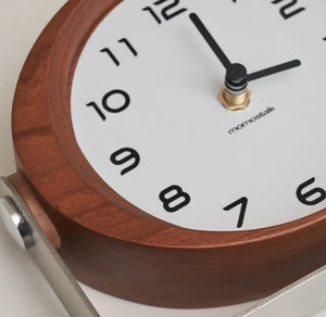 Astro Cherry Wood Mid-Century Desk Clock