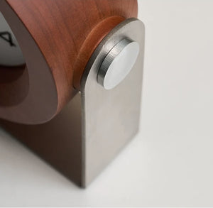 Astro Cherry Wood Mid-Century Desk Clock