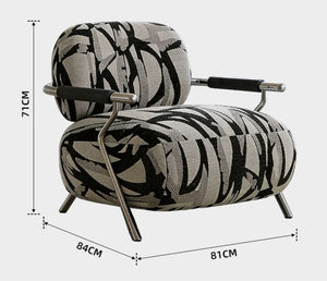 Luca Jacquard Mid-Century Lounge Chair