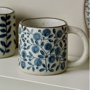 Kyoto Blue and White Ceramic Mugs - Set of 4