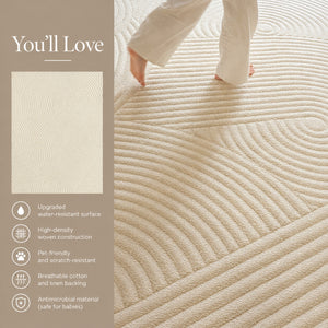 Modern Cream Textured Area Rug