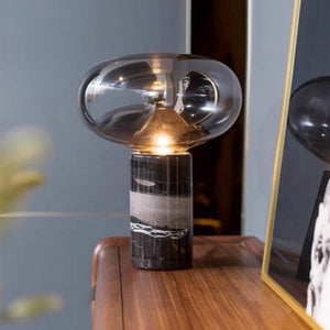 Joelle Oval Glass and Marble Table Lamp - Staunton and Henry