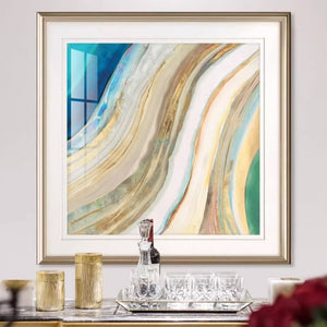Framed Gold and Blue Agate Art Print - Staunton and Henry