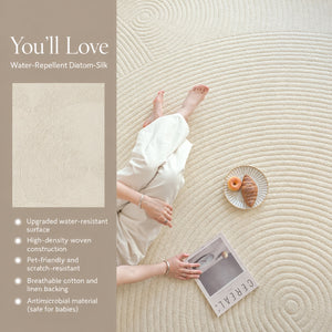 Modern Cream Textured Area Rug