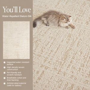 Modern Cream Textured Area Rug