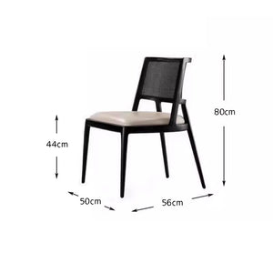 Madison Curved Wood and Rattan Dining Chair - Staunton and Henry