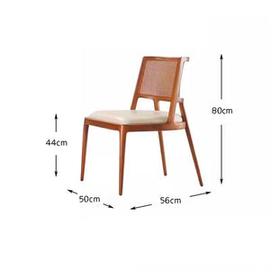 Madison Curved Wood and Rattan Dining Chair - Staunton and Henry
