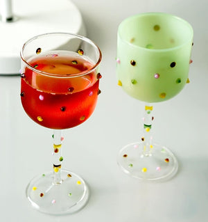 Colour Dots Wine Glass (1 pair) - Staunton and Henry