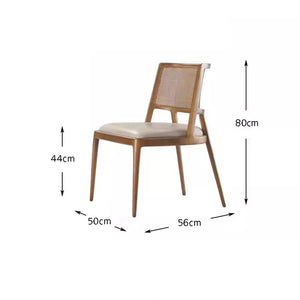Madison Curved Wood and Rattan Dining Chair - Staunton and Henry