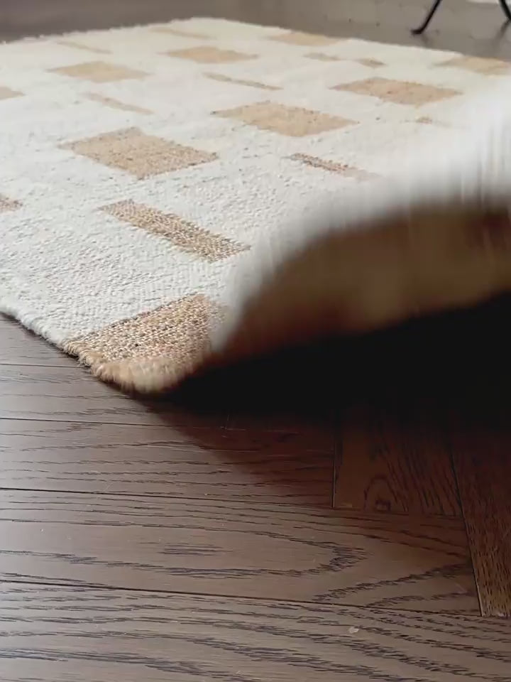 Hand-Woven Jute Wool Wabi-Sabi Area Rug