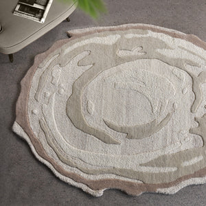 Echo Organic Textured Oval Cream Wool Rug - Staunton and Henry