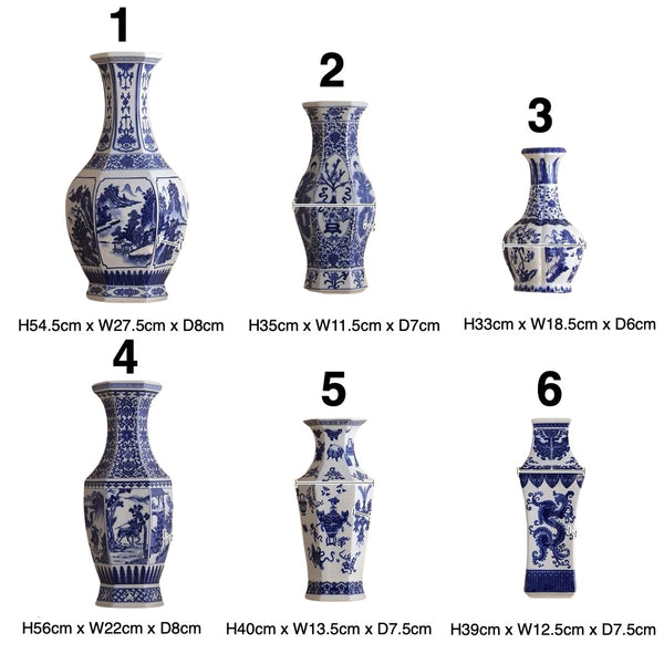 Chinese Blue and White Vase Wall Art - Staunton and Henry