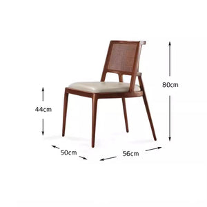 Madison Curved Wood and Rattan Dining Chair - Staunton and Henry