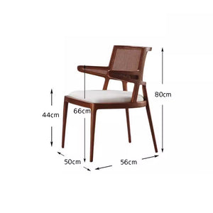 Madison Curved Wood and Rattan Dining Chair - Staunton and Henry