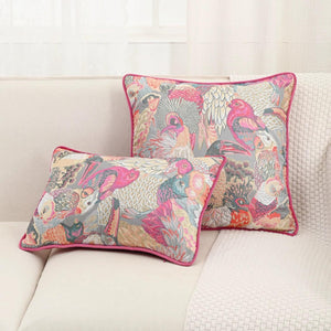 Avery Jacquard Pink Parrot Cushion Cover