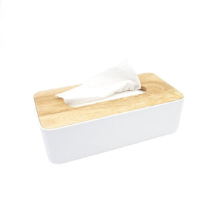 Modern Wood and White Tissue Box - Staunton and Henry