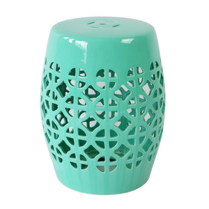 Turqoise Ceramic Chinese Drum Stool - Staunton and Henry