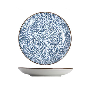 Modern Oriental Ceramic Plate in Cracked Pattern - Staunton and Henry