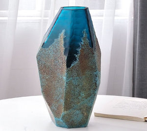 Modern Abstract Blue Glass Vase - Staunton and Henry