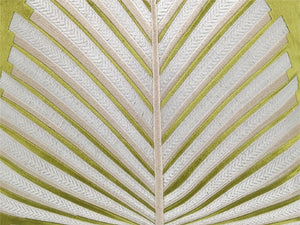 Embroidered Fern Leaf Green Velvet Cushion - Staunton and Henry