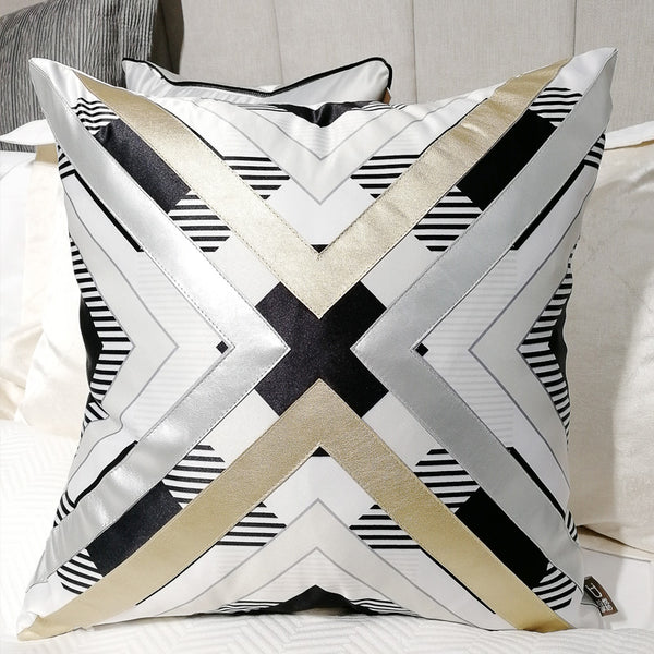 Gold Black and White Throw Cushion - Staunton and Henry