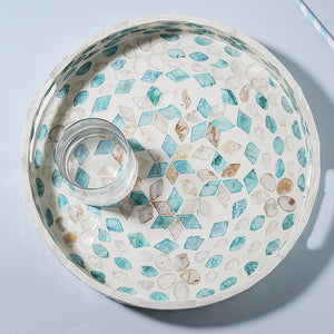 Mother of Pearl Floral Round Tray - Staunton and Henry