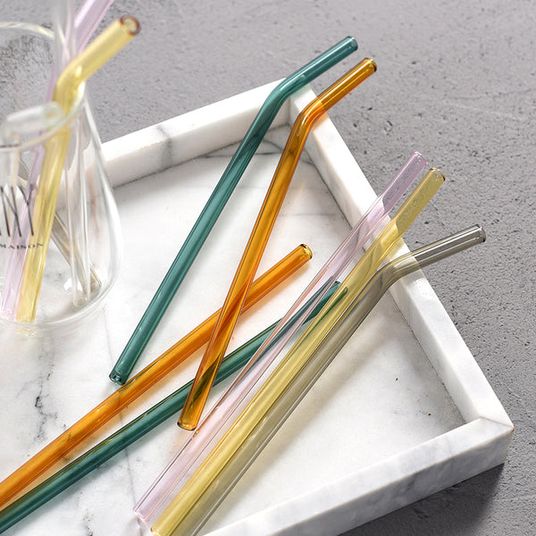 Colored Glass Drinking Straws - Set of 6 - Staunton and Henry