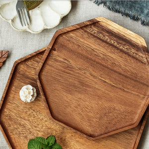 Acacia Wood Hexagon Serving Tray - Staunton and Henry