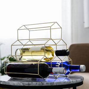 Gold Hexagon Wine Rack - Staunton and Henry