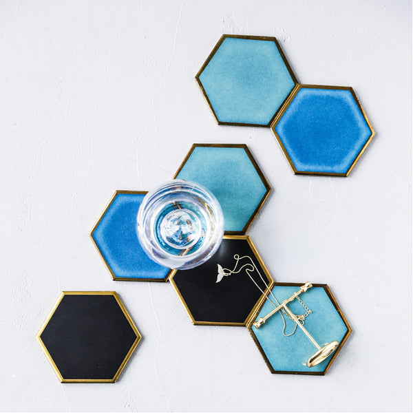 Ceramic Hexagon Drinks Coasters - Set of 4 - Staunton and Henry
