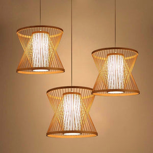 Double Cone Japanese Bamboo Ceiling Light - Staunton and Henry