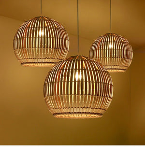 Round Japanese Bamboo Ceiling Light - Staunton and Henry