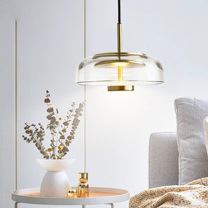 Future Deco Brass and Glass Ceiling Light - Staunton and Henry