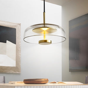 Future Deco Brass and Glass Ceiling Light - Staunton and Henry