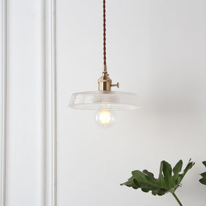 Vintage Glass and Brass Pendant Light - Staunton and Henry