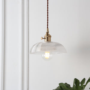 Vintage Glass and Brass Pendant Light - Staunton and Henry