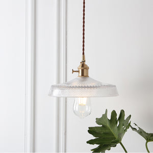 Vintage Glass and Brass Pendant Light - Staunton and Henry