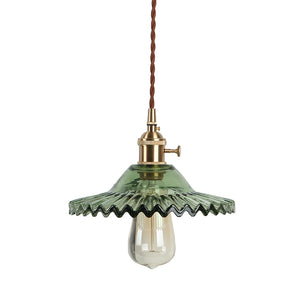 Vintage Glass and Brass Pendant Light - Staunton and Henry