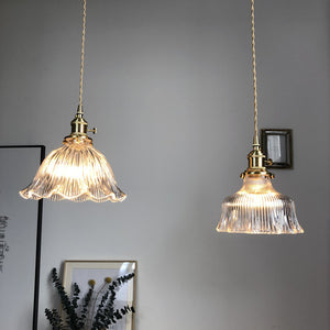 Vintage Glass Blossom Shape Pendant Light - Staunton and Henry