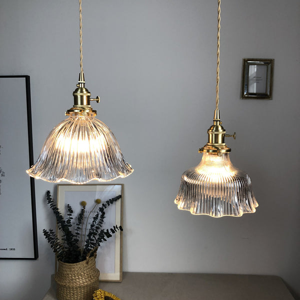Vintage Glass Blossom Shape Pendant Light - Staunton and Henry