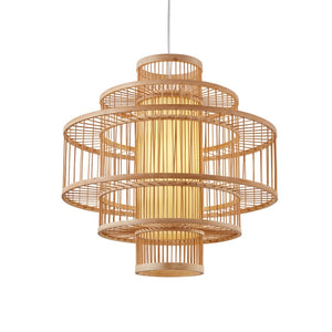 Modern Japanese Bamboo Cage Chandelier - Staunton and Henry