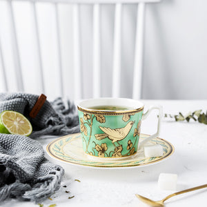 Persian Green and Gold Tea Cup and Saucer - Set of 2 - Staunton and Henry