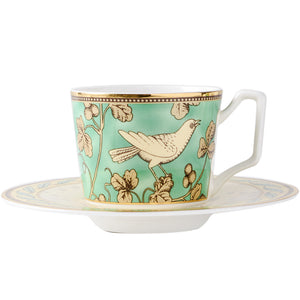 Persian Green and Gold Tea Cup and Saucer - Set of 2 - Staunton and Henry