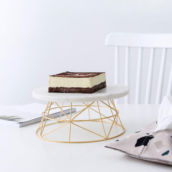 Modern White Marble Cake Stand - Staunton and Henry