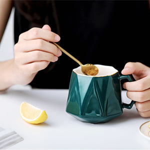 Diamond Coffee Mug With Gold Detail - Staunton and Henry