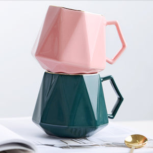 Diamond Coffee Mug With Gold Detail - Staunton and Henry