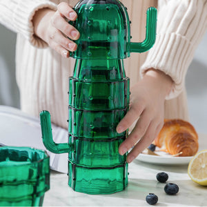 Green Cactus Glasses - Set of 6 - Staunton and Henry