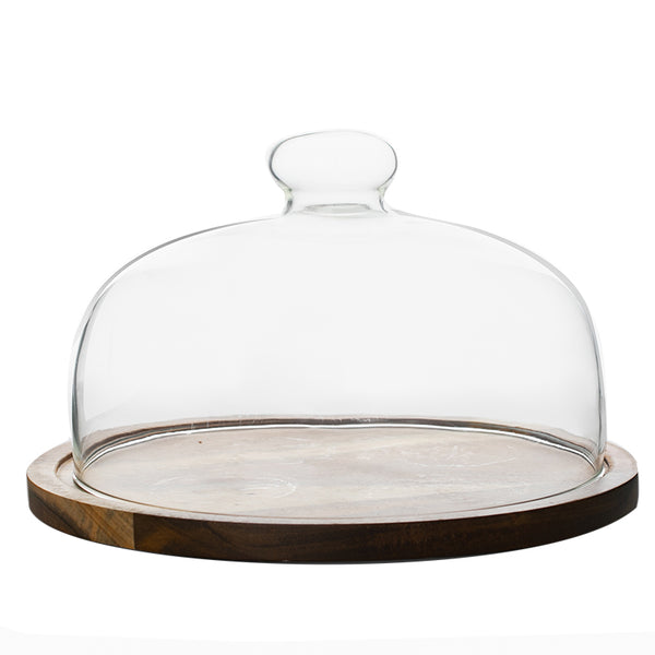 Wooden Cake Plate With Dome - Staunton and Henry