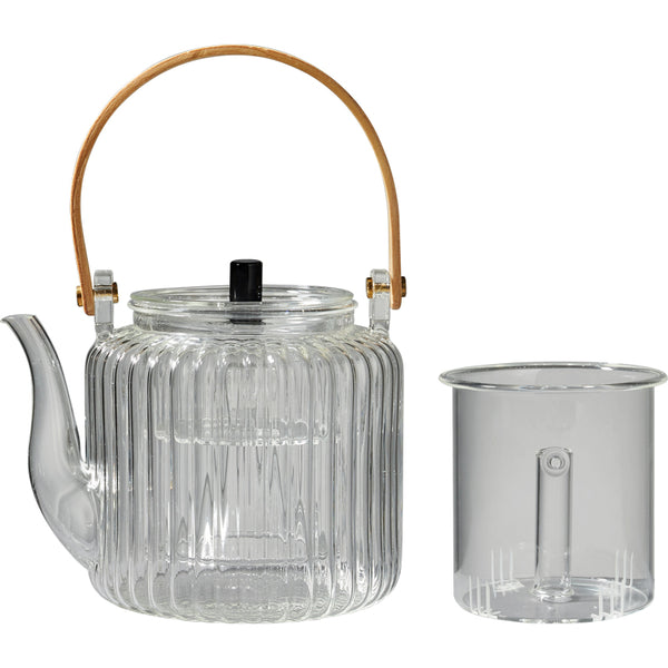 Modern Oriental Glass Tea Pot Set With Bamboo Handle - Staunton and Henry