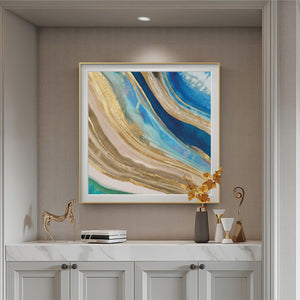 Framed Gold and Blue Agate Art Print - Staunton and Henry